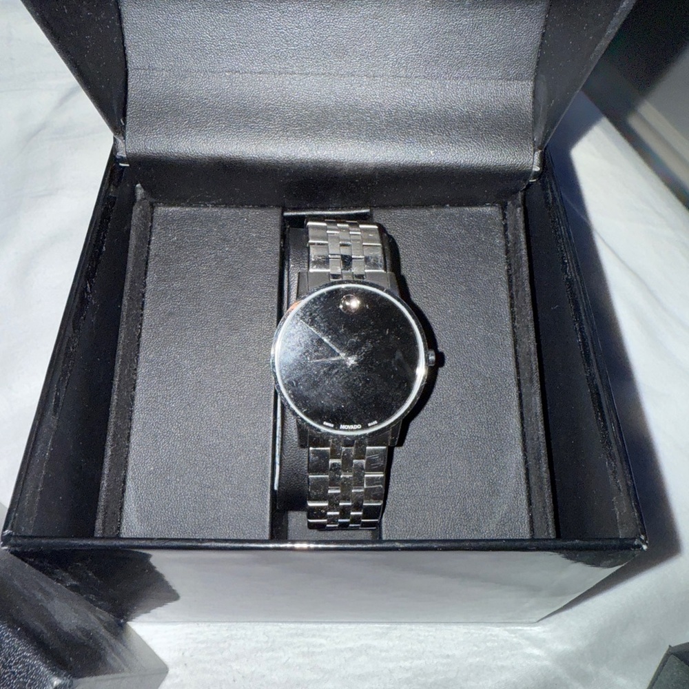 Movado Silver and Black Men's Watch